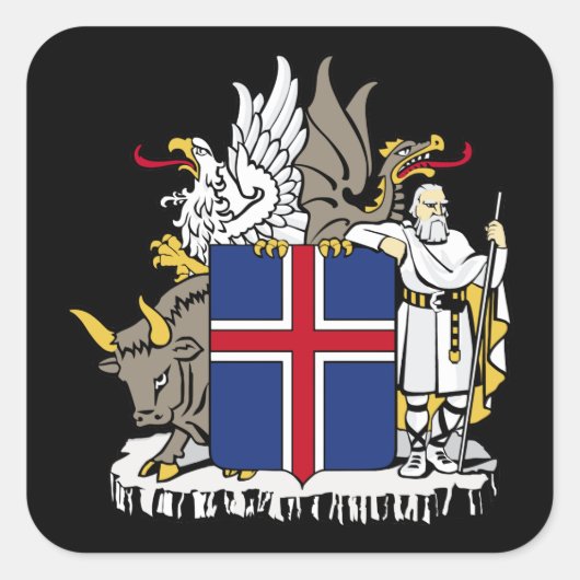 Sticker Carré emblème de l'islande (Devant)