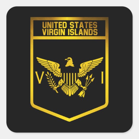 Sticker Carré Emblème des îles Vierges américaines (Devant)