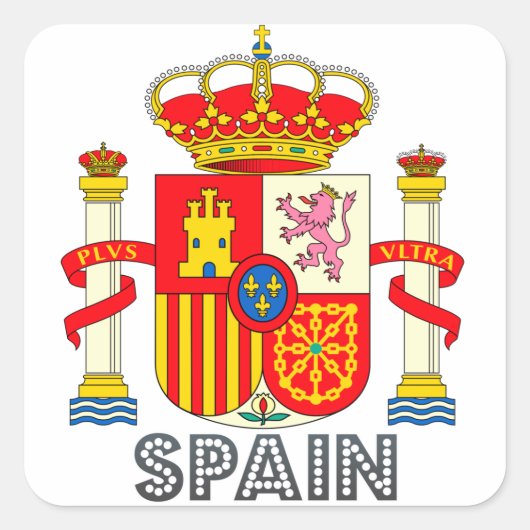 Sticker Carré Emblème d'Espagne (Devant)