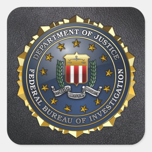 Sticker Carré Emblème du FBI (Devant)