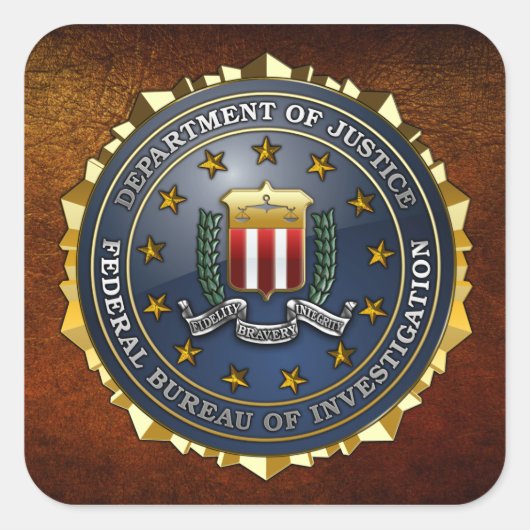 Sticker Carré Emblème du FBI (Devant)