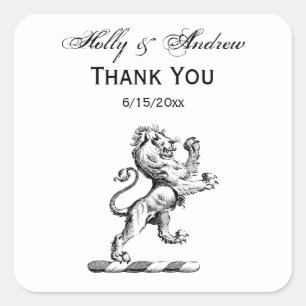 Sticker Carré Emblème héraldique du lion debout