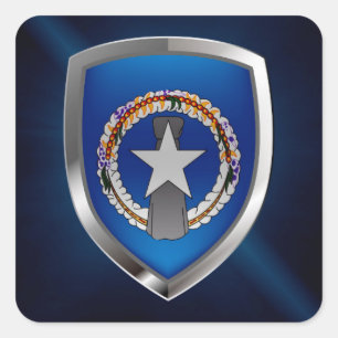 Sticker Carré Emblème métallique des Mariannes du Nord