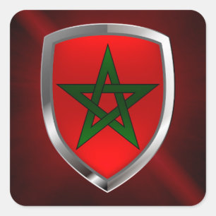 Sticker Carré Emblème métallique marocain