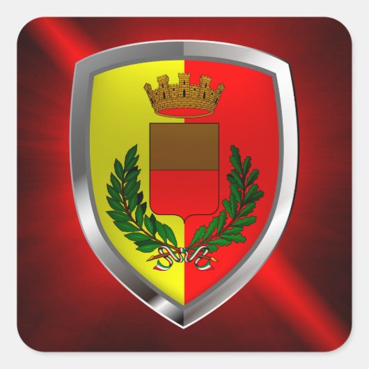 Sticker Carré Emblème métallique Napoli (Devant)