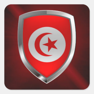 Sticker Carré Emblème métallique tunisien