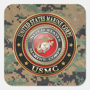 Sticker Carré Emblème USMC [Edition spéciale] [3D]