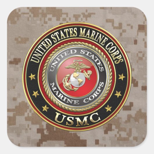 Sticker Carré Emblème USMC [Edition spéciale] [3D] (Devant)
