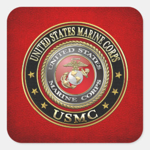 Sticker Carré Emblème USMC [Edition spéciale] [3D]