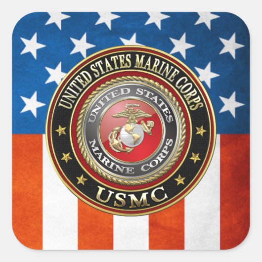 Sticker Carré Emblème USMC [Edition spéciale] [3D] (Devant)
