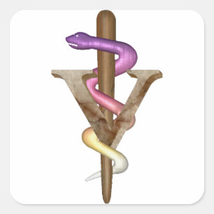 Sticker Carré Emblème vétérinaire