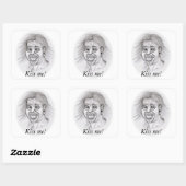 Sticker Carré Embrasse-moi ! - Bleistiftzeichnung (Feuille)