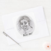 Sticker Carré Embrasse-moi ! - Bleistiftzeichnung (Enveloppe)