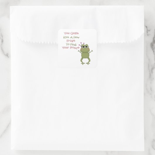 Sticker Carré Embrasse Quelques Grenouilles (Sac)