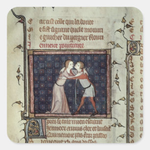 Sticker Carré Embrassement de la jeunesse et d'amour