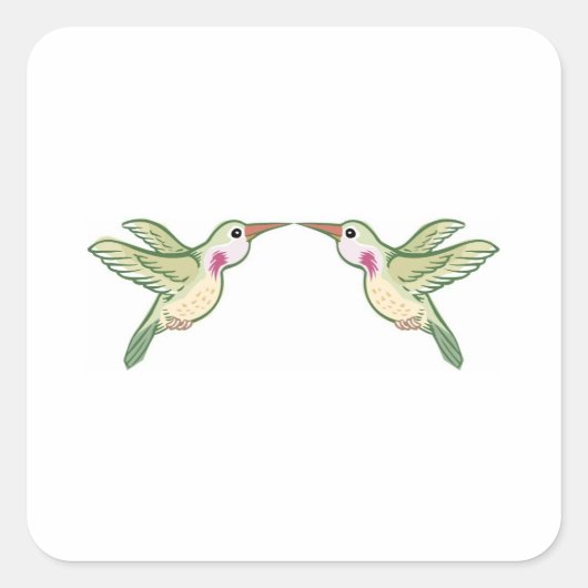 Sticker Carré Embrasser les colibris (Devant)