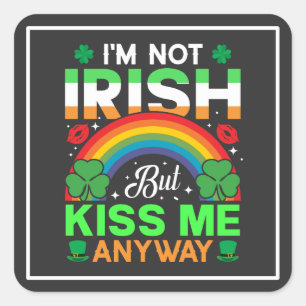 Sticker Carré embrassez-moi quand même irish humour design-63942