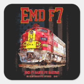 Sticker Carré EMD F7 Santa Fe Warbonnet with American Flag. (Devant)