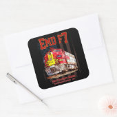 Sticker Carré EMD F7 Santa Fe Warbonnet with American Flag. (Enveloppe)