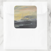 Sticker Carré Emden surfe les vagues Océan Indien 1914 2011 (Sac)