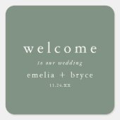 Sticker Carré EMELIA Sage Green Mountain Mariage Welcome Bag (Devant)