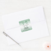 Sticker Carré Emerald Gem Bow & Ribbon 55e anniversaire de Maria (Enveloppe)