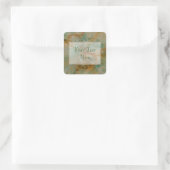 Sticker Carré Emerald Green et cuivre Gold Marble (Sac)