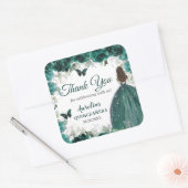 Sticker Carré Emerald Green Floral Butterflies Princess Favess (Enveloppe)