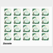 Sticker Carré Emerald Green Floral Princess Tiara Merci (Feuille)