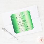 Sticker Carré Emerald Green Parties scintillant douce Produit Ét (Enveloppe)