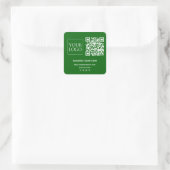 Sticker Carré Emerald Green QR Code Site du logo d'entreprise (Sac)