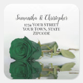 Sticker Carré Emerald Green Rose Retourner l'adresse Enveloppe S (Devant)
