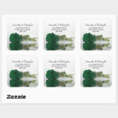 Sticker Carré Emerald Green Rose Retourner l'adresse Enveloppe S (Feuille)