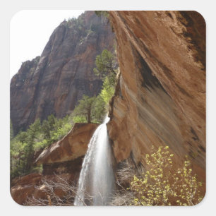 Sticker Carré Emerald Pool Falls III du Parc national de Zion