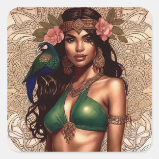 Sticker Carré Emerald Shimmer