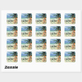 Sticker Carré Emerald Waters Tropical Beach (Feuille)