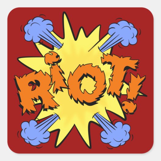 Sticker Carré Émeute (Devant)