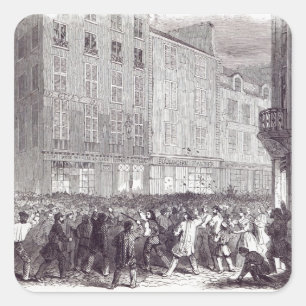 Sticker Carré Émeute au pain, rue du Faubourg St. Antoine