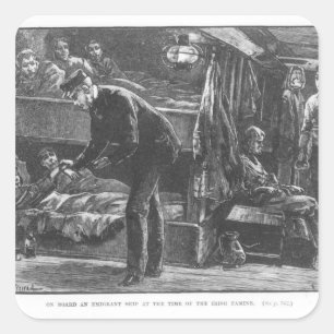 Sticker Carré Emigrant Ship at the Time of the Irish Famine