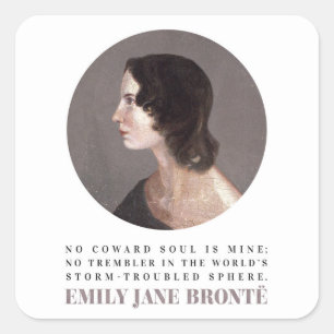 Sticker Carré Emily Bronte Portrait et Citation - Pas d'Âme Cowa