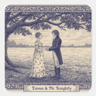 Sticker Carré Emma et M. Knightley