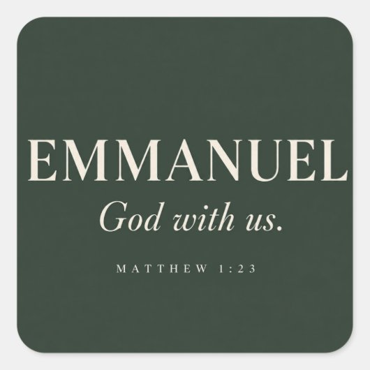 Sticker Carré EMMANUEL | Matthieu 1:23 | Noël (Devant)