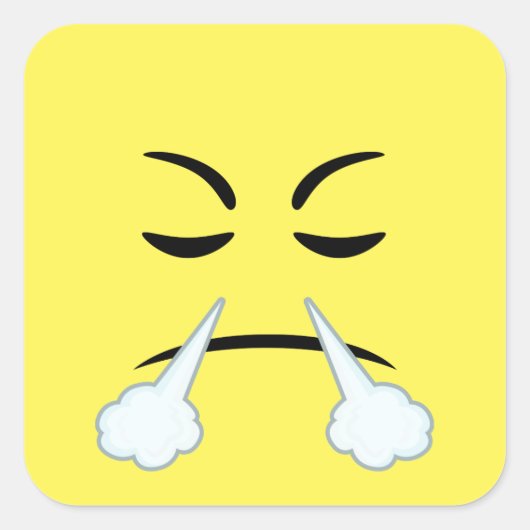 Sticker Carré Emoji à vapeur (Devant)