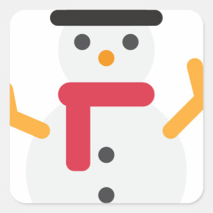 Sticker Carré emoji bonhomme de neige