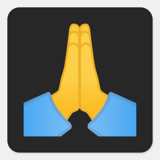 Sticker Carré Emoji des mains pliées (Devant)