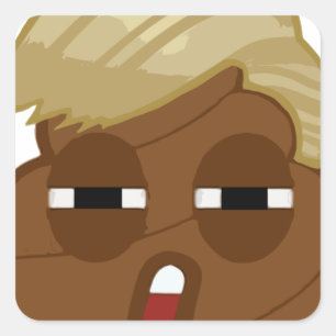 Sticker Carré Emoji drôle de dunette d'atout