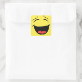 Sticker Carré Emoji du visage joyeux et souriant (Sac)