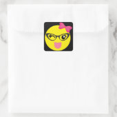 Sticker Carré Emoji fille en train de se réveiller (Sac)