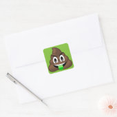 Sticker Carré Emoji, fou fou de langue verte (Enveloppe)