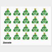 Sticker Carré Emoji Poop Arbre de Noël (Feuille)